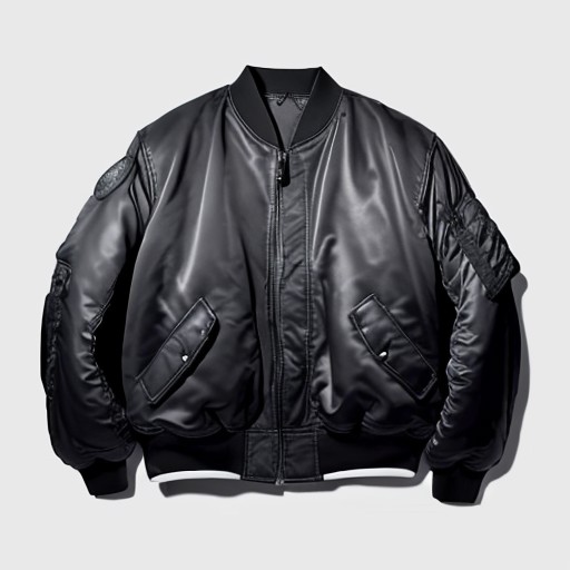 A black bomber jacket \(black: 10.0, single-item)\ (white-background:1.5) <lora:fashion_ai_lora_clean-06:0.7>